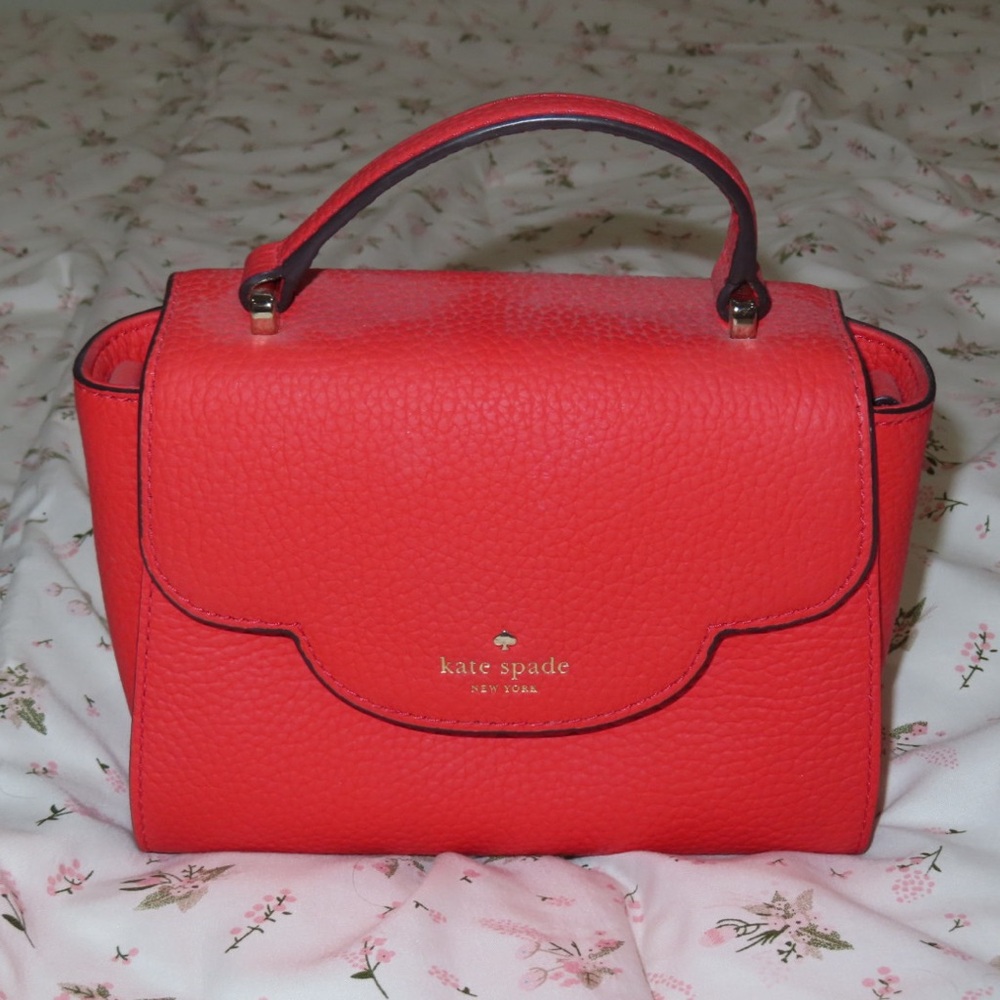 Kate Spade Red Satchel Structured Leather